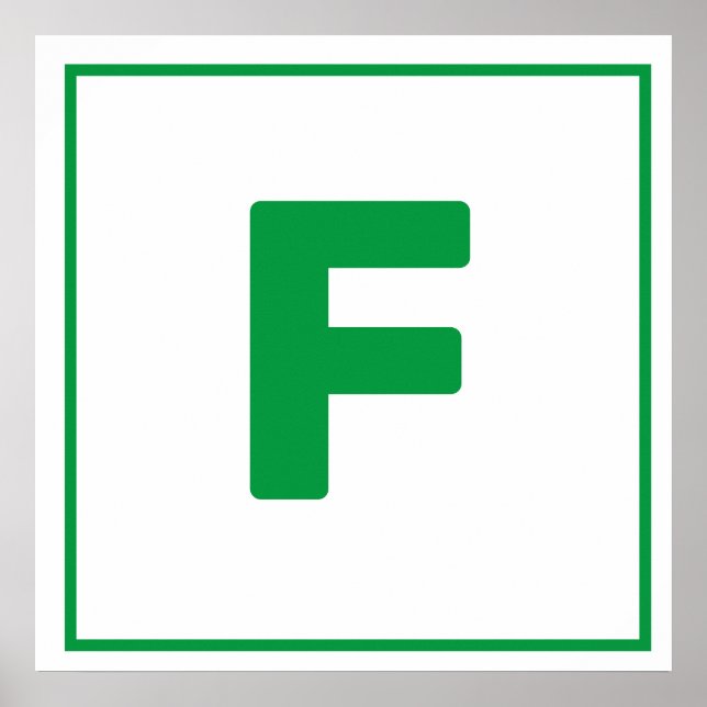 Green letter F  Poster (Front)