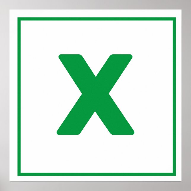 Green letter X Poster (Front)