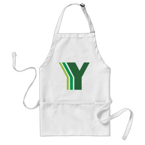 Green Letter Y Adult Apron