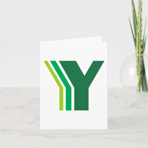 Green Letter Y Card