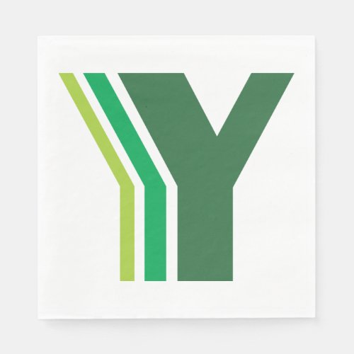 Green Letter Y Napkins