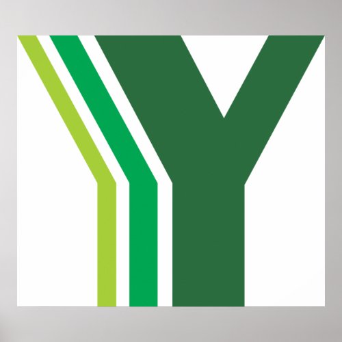 Green Letter Y Poster