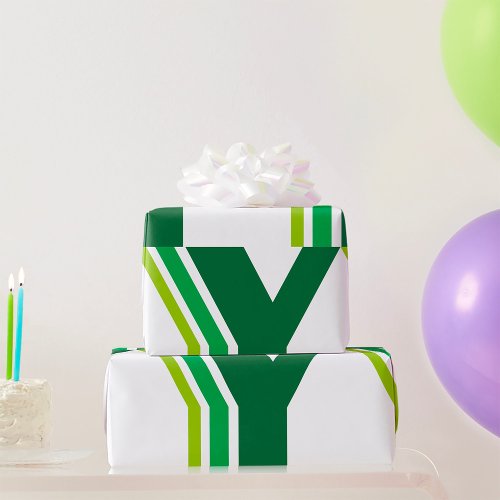 Green Letter Y Wrapping Paper