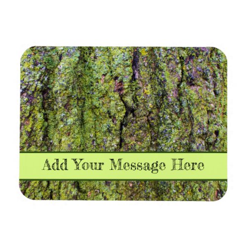 Green Lichen on Tree Bark Nature Custom Message Magnet
