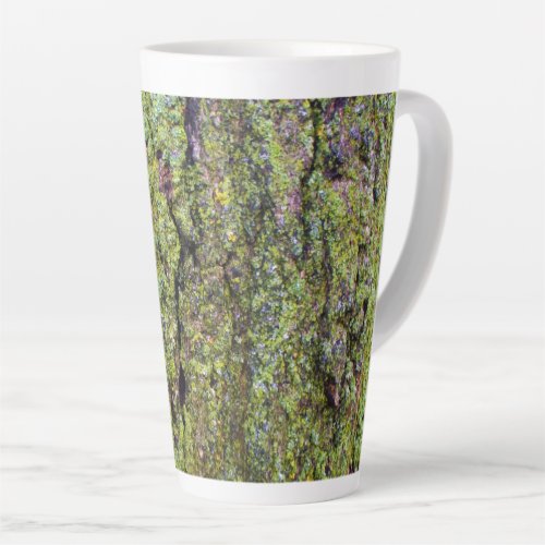 Green Lichen on Tree Bark Nature Environment Latte Mug