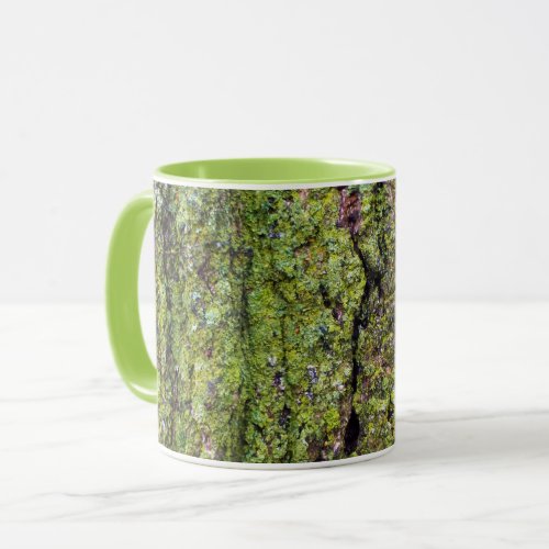 Green Lichen on Tree Bark Nature Mug