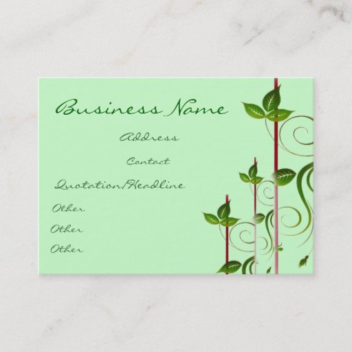 Customizable Green Life Business Card