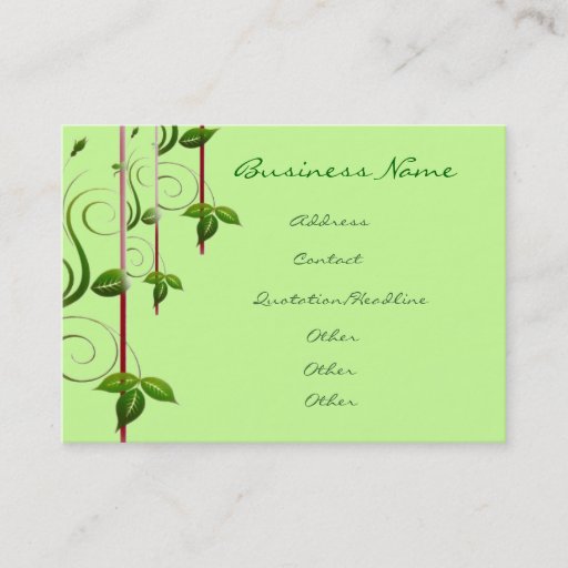 Customizable Green Life Business Cards