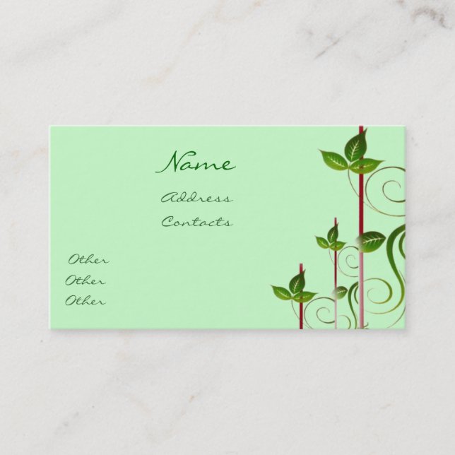 Green Life Business Card (Front)