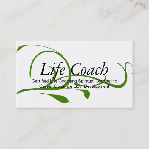 Green Life Coach Spiritual Counseling Guidance Business Card