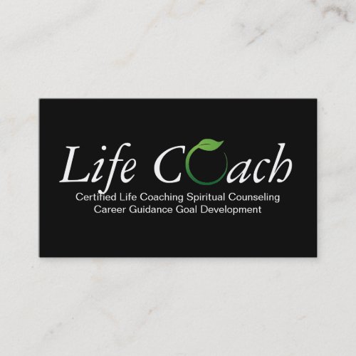 Green Life Coach Spiritual Counseling Guidance Business Card