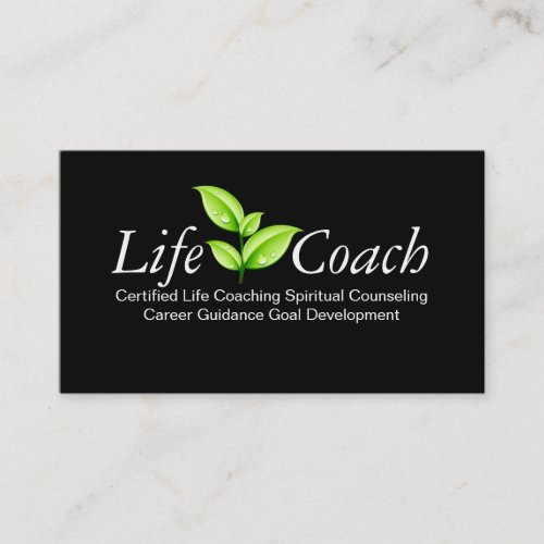 Green Life Coach Spiritual Counseling Guidance Business Card