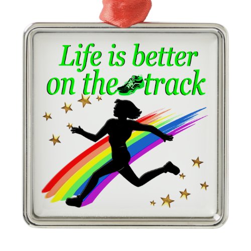 GREEN LIFE IS BETTER ON THE TRACK DESIGN METAL ORNAMENT