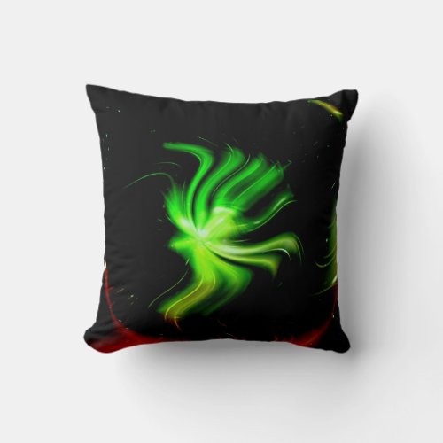 Green Light Abstract Art Throw Pillow