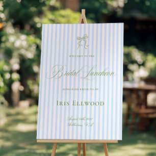 Green & Light Blue Bridal Luncheon Welcome Sign