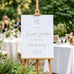 Green & Light Blue Bridal Luncheon Welcome Sign