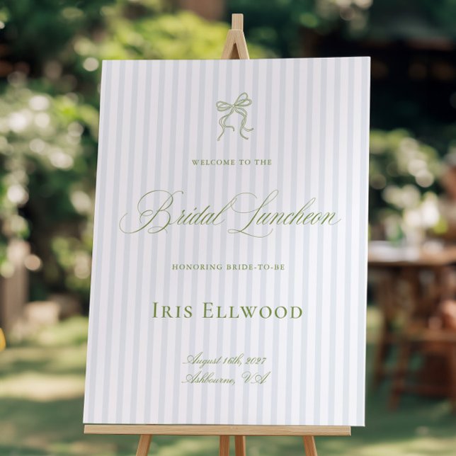 Green & Light Blue Bridal Luncheon Welcome Sign (Green & Light Blue Bridal Luncheon Welcome Sign)