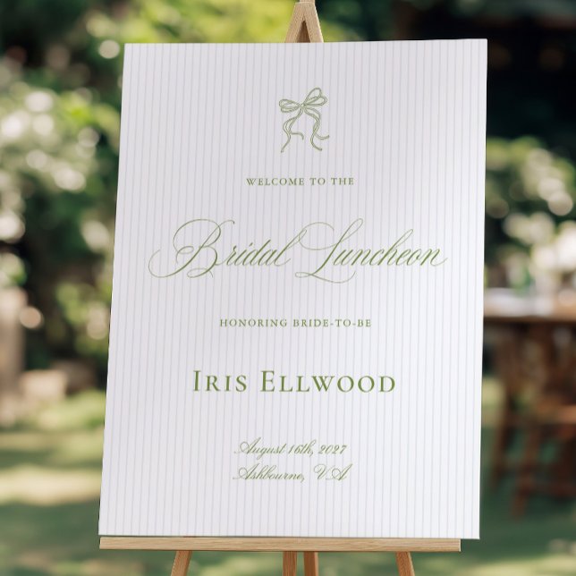 Green & Light Blue Bridal Luncheon Welcome Sign (Green & Light Blue Bridal Luncheon Welcome Sign)