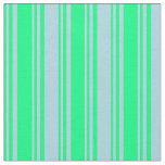[ Thumbnail: Green & Light Blue Colored Lines Pattern Fabric ]