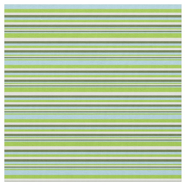 Green, Light Blue, Dark Olive Green & Light Cyan Fabric (Close Up)