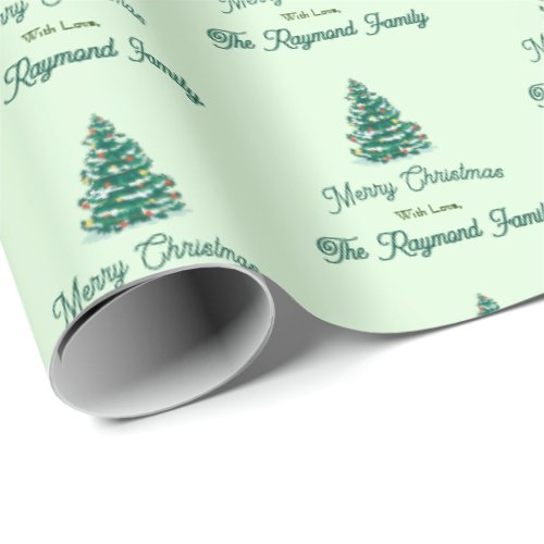 Green Light Christmas Tree Wrapping Paper