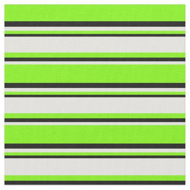 Green, Light Cyan, and Black Pattern of Stripes Fabric (Close Up)