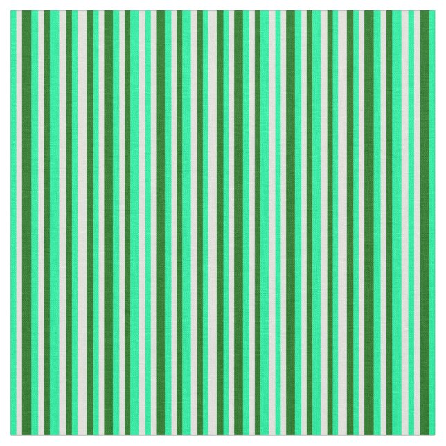 Green, Light Cyan, and Dark Green Striped Pattern Fabric (Close Up)