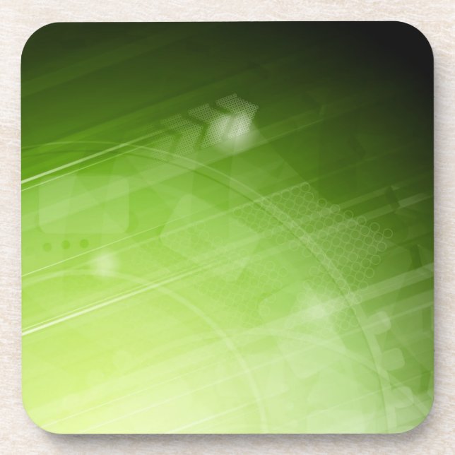 Green light design in hi-tech style drink coaster (Front)