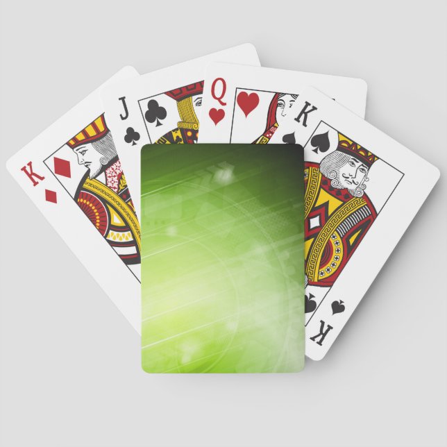 Green light design in hi-tech style poker cards (Back)