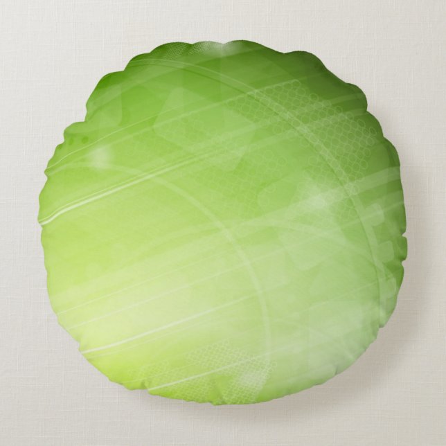 Green light design in hi-tech style round pillow (Front)