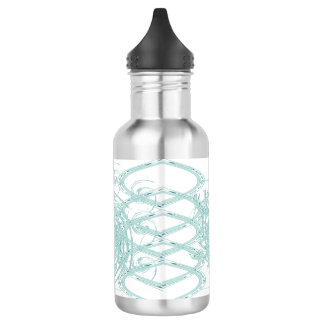 Green light design on white water bottle