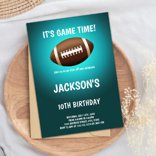 Green Light Football Birthday Invitations