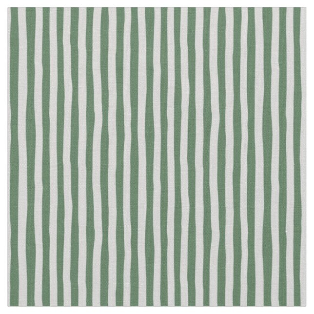 Green & Light Gray Wonky Stripes Fabric (Close Up)
