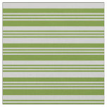 [ Thumbnail: Green & Light Grey Colored Pattern of Stripes Fabric ]