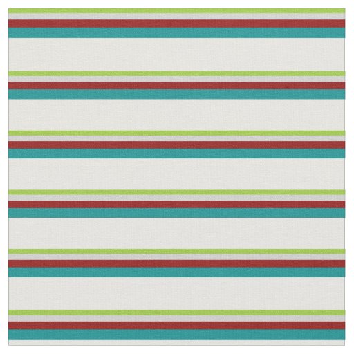 Green, Light Grey, Dark Red, Dark Cyan, Mint Cream Fabric