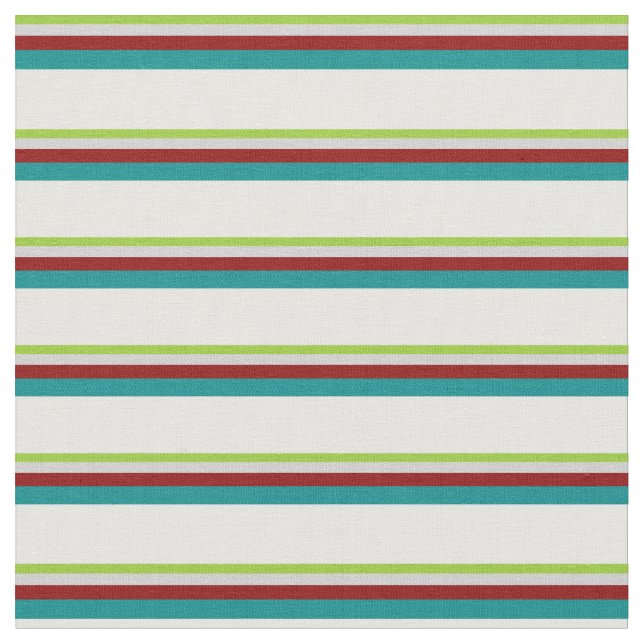 Green, Light Grey, Dark Red, Dark Cyan, Mint Cream Fabric (Close Up)