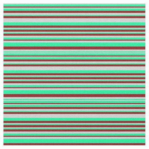 Green, Light Grey & Maroon Lines Fabric