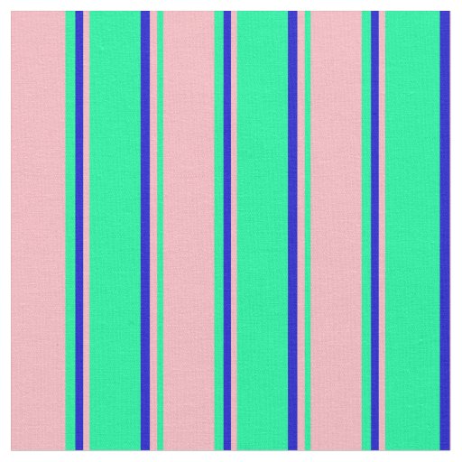 Green, Light Pink, and Blue Lined Pattern Fabric