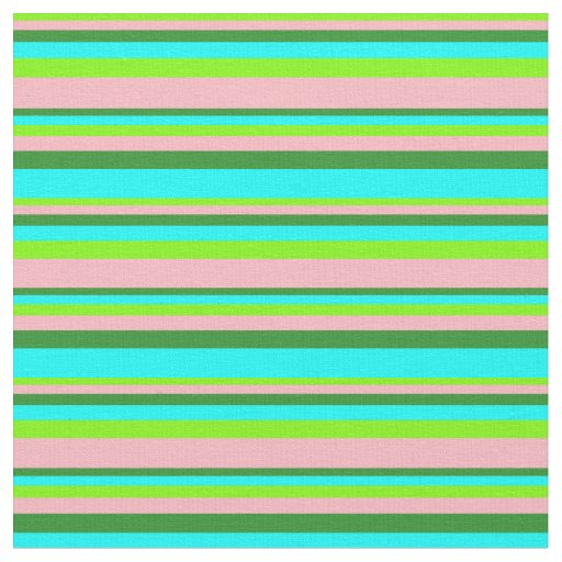 Green, Light Pink, Forest Green, and Aqua Lines Fabric
