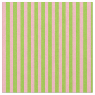 Green & Light Pink Lines Pattern Fabric