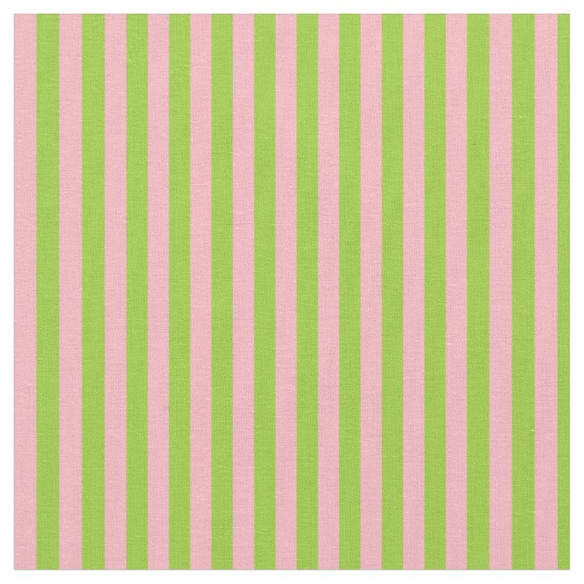 Green & Light Pink Lines Pattern Fabric (Close Up)
