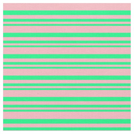 Green & Light Pink Striped/Lined Pattern Fabric
