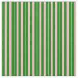 [ Thumbnail: Green & Light Pink Striped/Lined Pattern Fabric ]