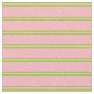 Green & Light Pink Stripes Fabric