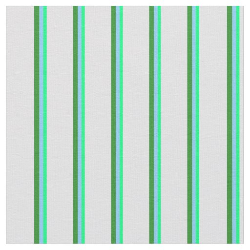 Green, Light Sky Blue, Forest Green & Lavender Fabric