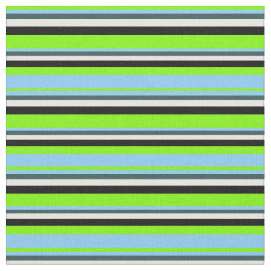 Green, Light Sky Blue, Gray, Mint Cream & Black Fabric