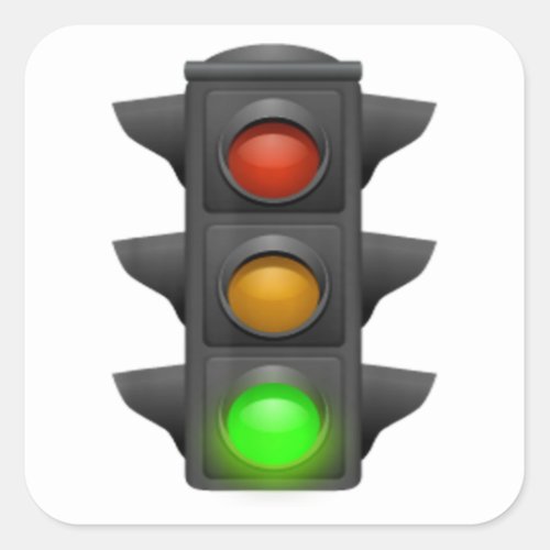 Green light _ Traffic light _ the light is green Square Sticker