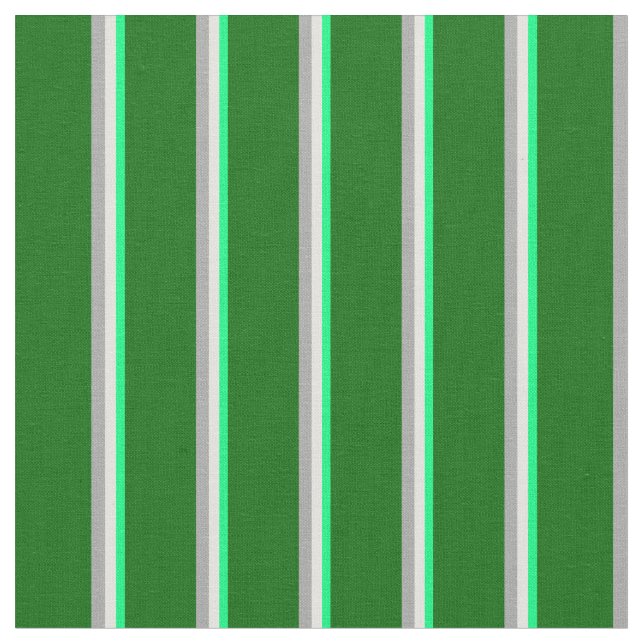 Green, Light Yellow, Dark Gray & Dark Green Lines Fabric (Close Up)