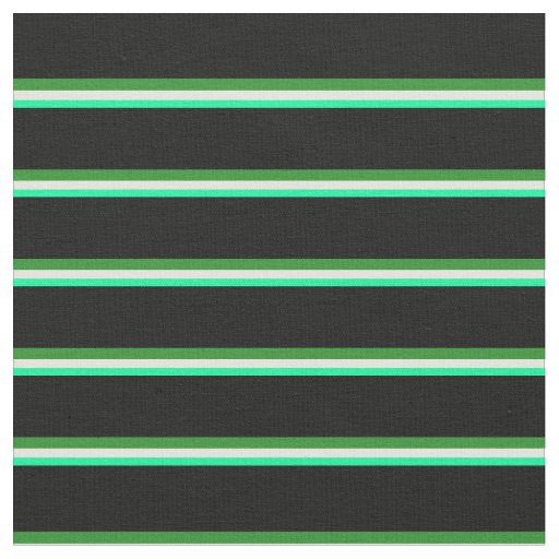 Green, Light Yellow, Forest Green & Black Pattern Fabric