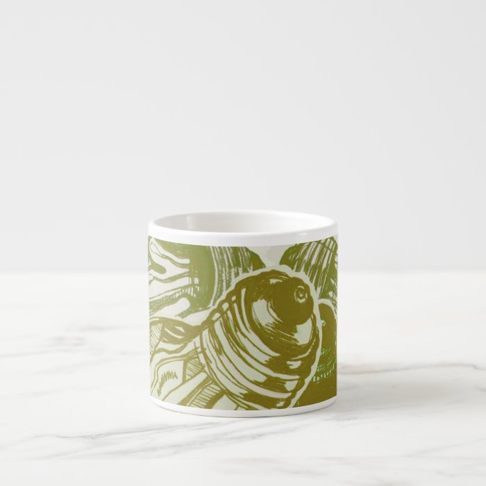 Green Lightbulb Illustration Graphic Print Mug Espresso Cups